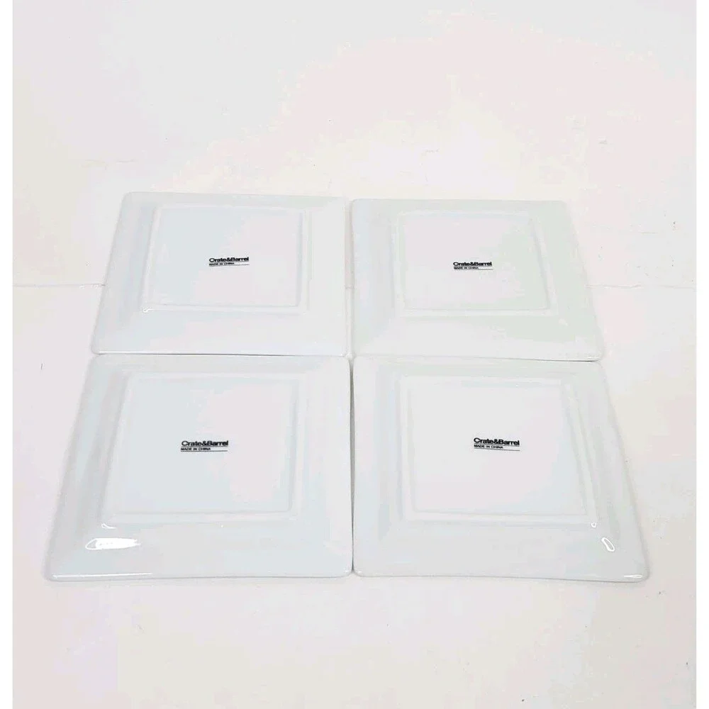Set of 4 Crate & Barrel White 6